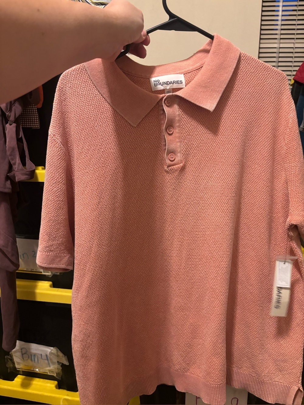 No Boundaries Dusty Rose Polo Shirt